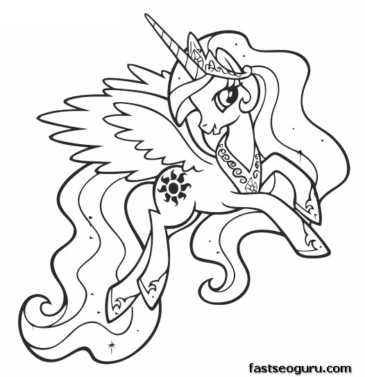 Printable My Little Pony Friendship Is Magic Princess Celestia coloring